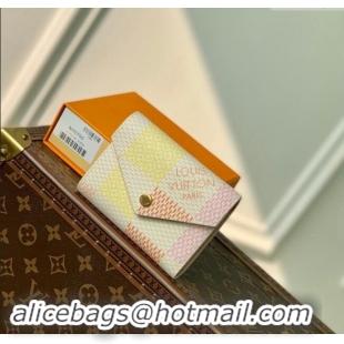 Top Quality Louis Vuitton Victorine Wallet in Damier Giant Canvas N40638 Peach Pink 2024