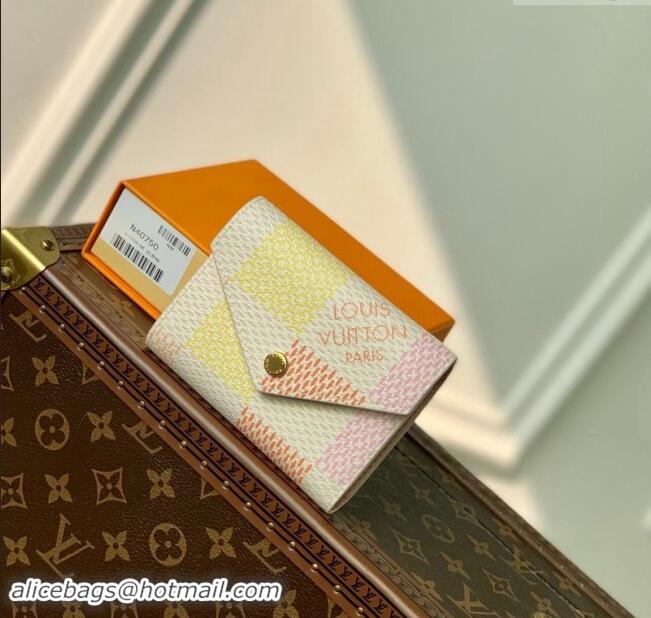 Top Quality Louis Vuitton Victorine Wallet in Damier Giant Canvas N40638 Peach Pink 2024