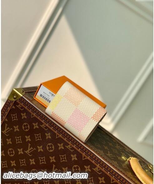 Top Quality Louis Vuitton Victorine Wallet in Damier Giant Canvas N40638 Peach Pink 2024