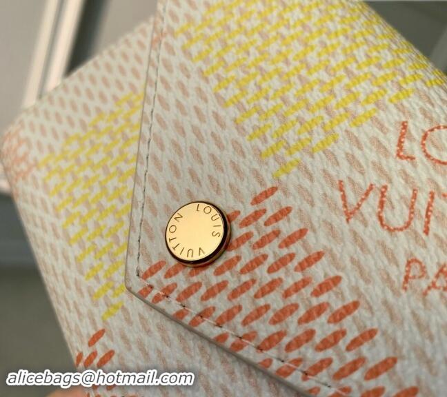 Top Quality Louis Vuitton Victorine Wallet in Damier Giant Canvas N40638 Peach Pink 2024