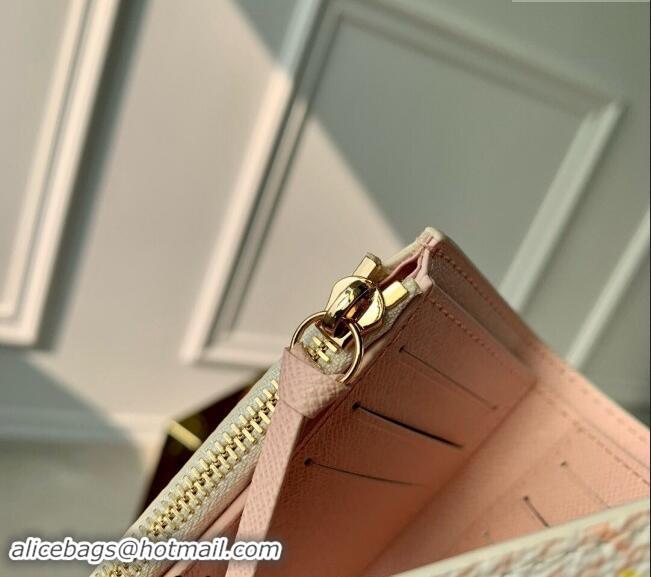 Top Quality Louis Vuitton Victorine Wallet in Damier Giant Canvas N40638 Peach Pink 2024