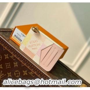 Best Quality Louis Vuitton Romy Card Holder in Damier Giant Canvas N40639 Peach Pink 2024