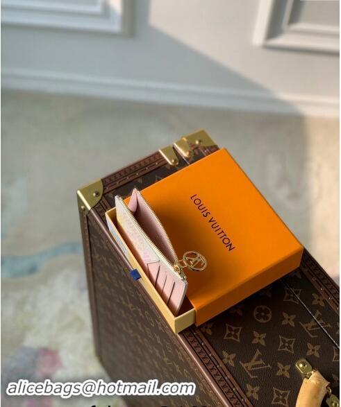 Best Quality Louis Vuitton Romy Card Holder in Damier Giant Canvas N40639 Peach Pink 2024