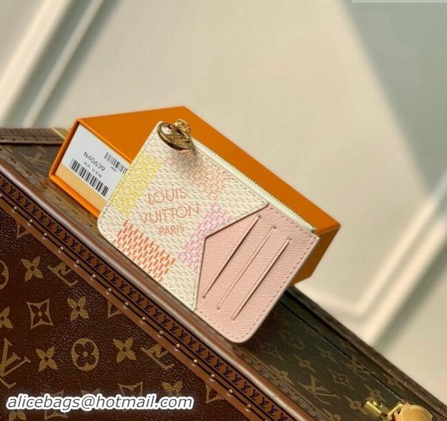 Best Quality Louis Vuitton Romy Card Holder in Damier Giant Canvas N40639 Peach Pink 2024