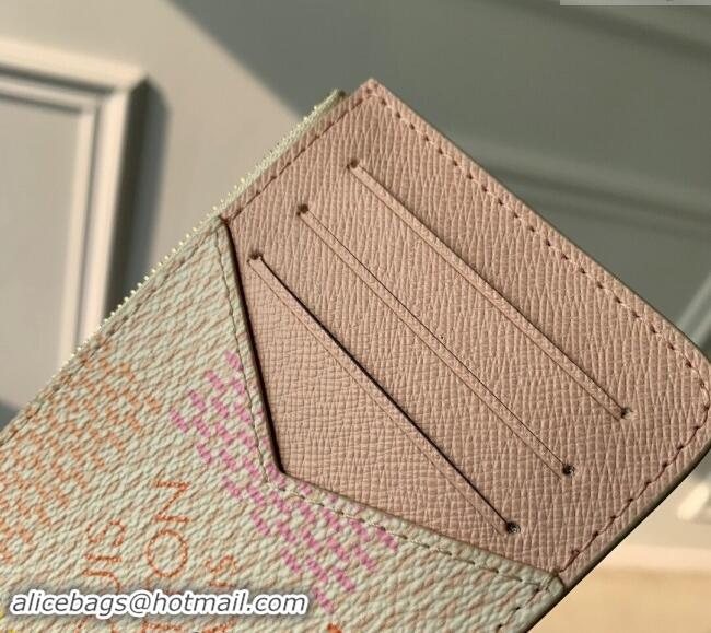 Best Quality Louis Vuitton Romy Card Holder in Damier Giant Canvas N40639 Peach Pink 2024