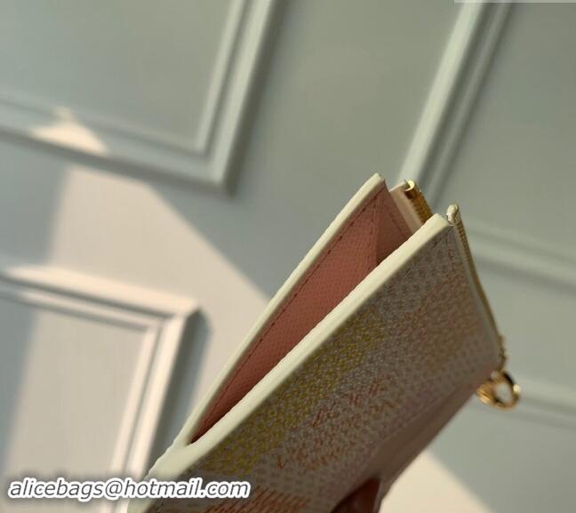 Best Quality Louis Vuitton Romy Card Holder in Damier Giant Canvas N40639 Peach Pink 2024