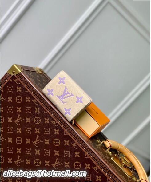 Super Quality Louis Vuitton Clea Coin Purse Wallet in Bicolor Monogram Empreinte Leather M80151 Purple 2024