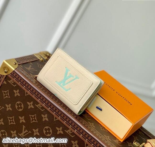 Pretty Style Louis Vuitton Clea Coin Purse Wallet in Bicolor Monogram Empreinte Leather M80151 Green 2024