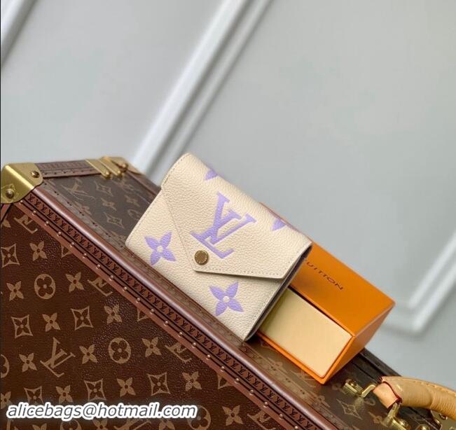 Top Design Louis Vuitton Victorine Wallet in Bicolor Monogram Empreinte Leather M80968 Purple 2024