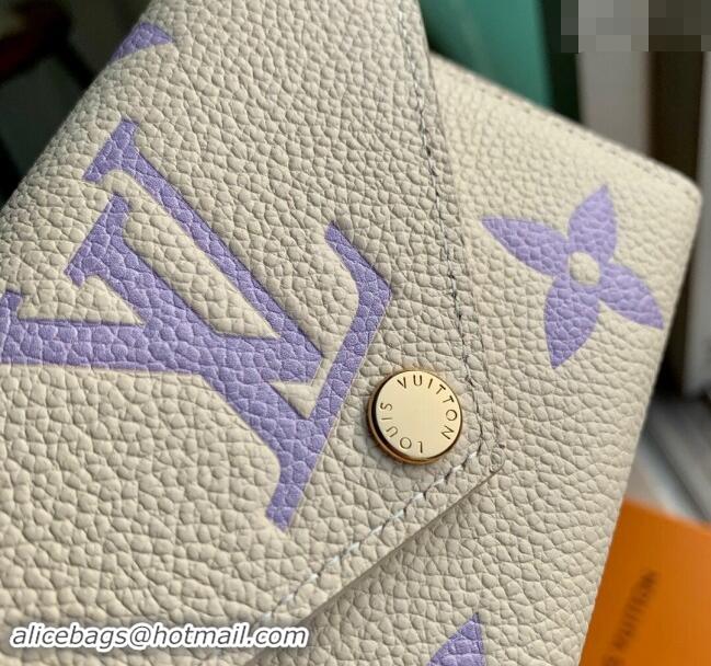 Top Design Louis Vuitton Victorine Wallet in Bicolor Monogram Empreinte Leather M80968 Purple 2024