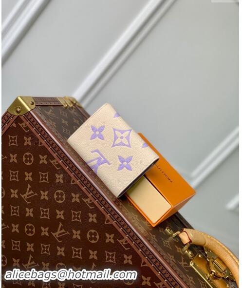 Top Design Louis Vuitton Victorine Wallet in Bicolor Monogram Empreinte Leather M80968 Purple 2024