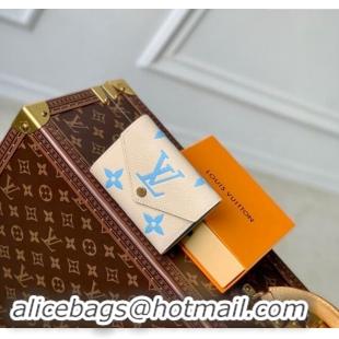 Pretty Style Louis Vuitton Victorine Wallet in Bicolor Monogram Empreinte Leather M80968 Blue 2024