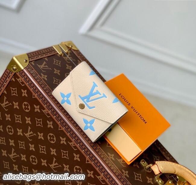 Pretty Style Louis Vuitton Victorine Wallet in Bicolor Monogram Empreinte Leather M80968 Blue 2024