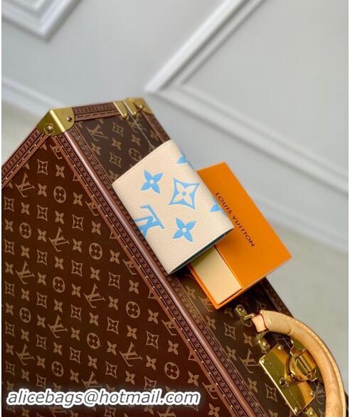 Pretty Style Louis Vuitton Victorine Wallet in Bicolor Monogram Empreinte Leather M80968 Blue 2024