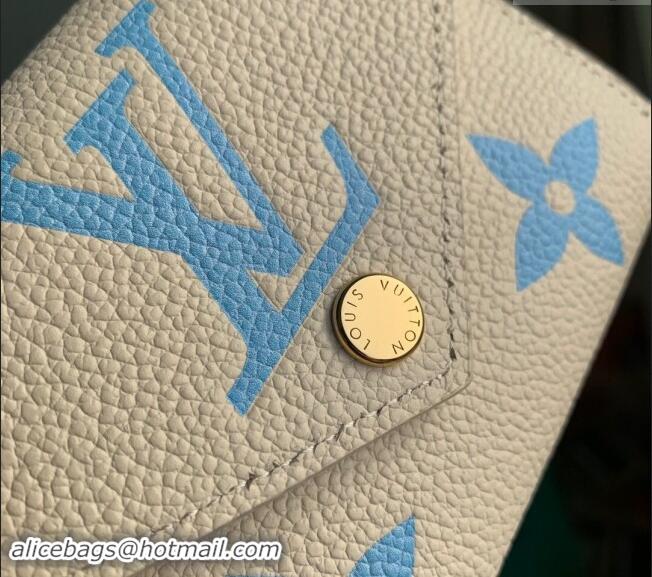 Pretty Style Louis Vuitton Victorine Wallet in Bicolor Monogram Empreinte Leather M80968 Blue 2024