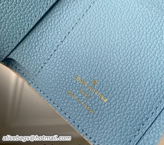 Pretty Style Louis Vuitton Victorine Wallet in Bicolor Monogram Empreinte Leather M80968 Blue 2024