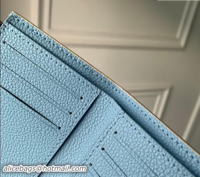 Pretty Style Louis Vuitton Victorine Wallet in Bicolor Monogram Empreinte Leather M80968 Blue 2024