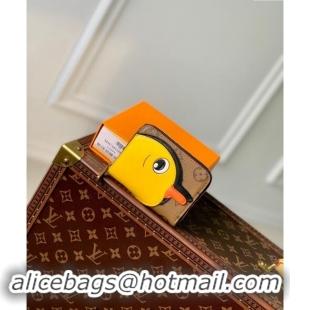 Famous Brand Louis Vuitton Zippy Coin Purse Wallet in Monogram Canvas with Yellow Duck M83690 2024 Animal Objects