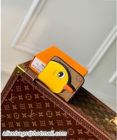 Famous Brand Louis Vuitton Zippy Coin Purse Wallet in Monogram Canvas with Yellow Duck M83690 2024 Animal Objects