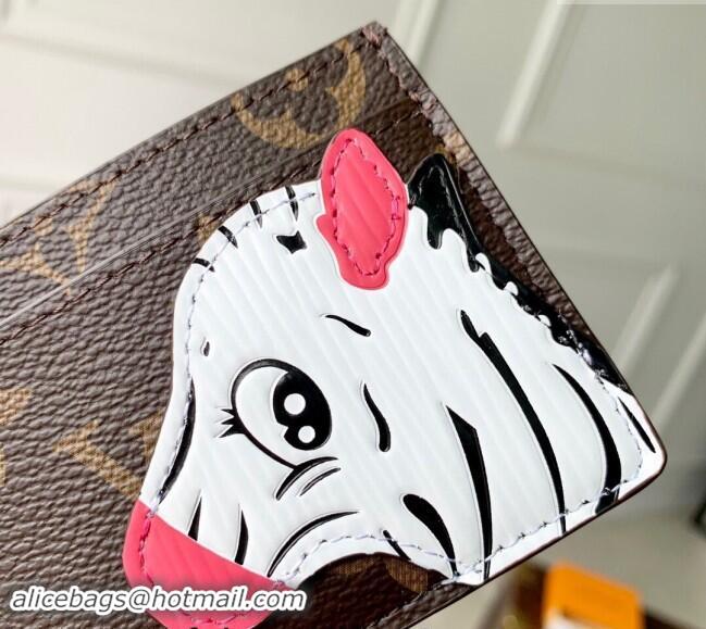 Luxury Cheap Louis Vuitton Card Holder Wallet in Monogram Canvas with Zebra M11448 2024 Animal Objects