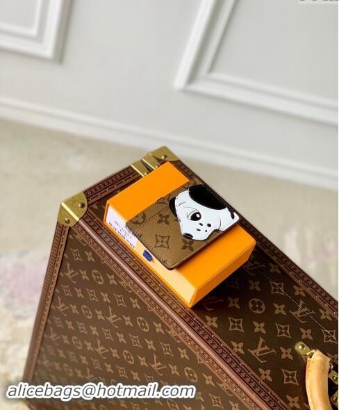 Well Crafted Louis Vuitton Card Holder Wallet in Monogram Canvas with Gog M83691 2024 Animal Objects