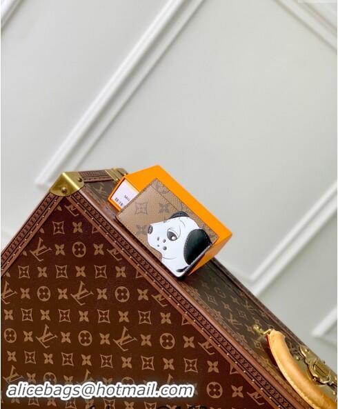 Well Crafted Louis Vuitton Card Holder Wallet in Monogram Canvas with Gog M83691 2024 Animal Objects