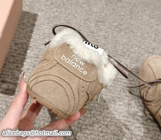 Best Price New Balance x Miu Miu 530 SL Sneakers in Suede and Shearling Fur 5E165E Beige 012056