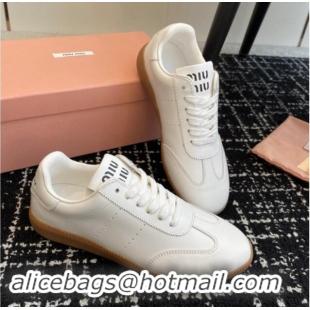 Grade Miu Miu Nappa Leather Sneakers White 014003