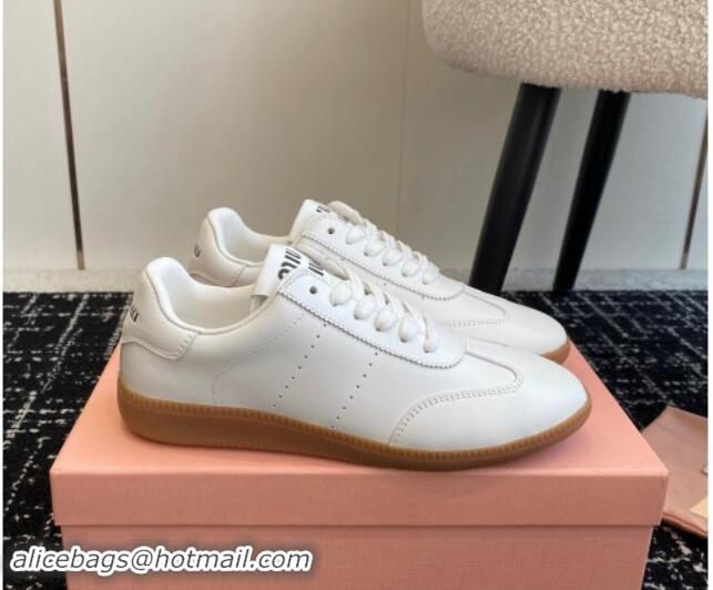 Grade Miu Miu Nappa Leather Sneakers White 014003