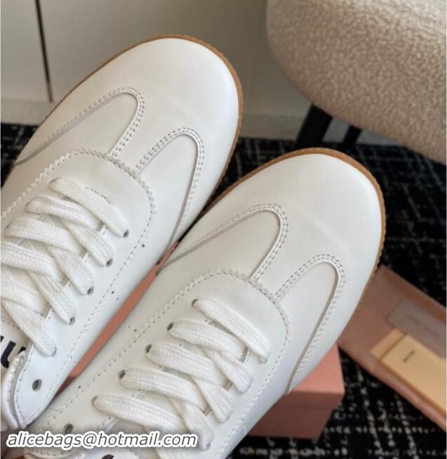 Grade Miu Miu Nappa Leather Sneakers White 014003