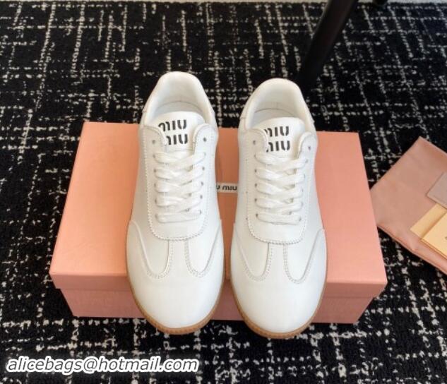 Grade Miu Miu Nappa Leather Sneakers White 014003