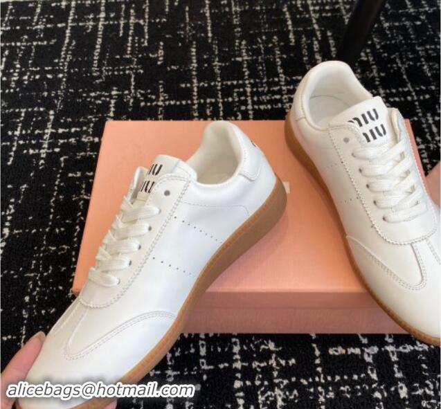 Grade Miu Miu Nappa Leather Sneakers White 014003