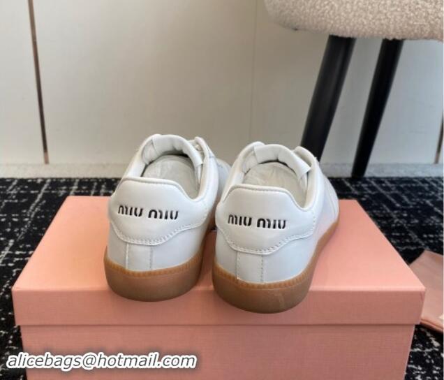 Grade Miu Miu Nappa Leather Sneakers White 014003