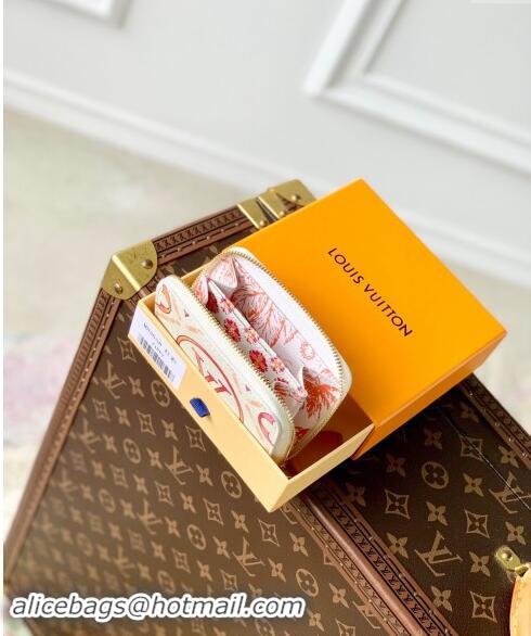 Buy Discount Louis Vuitton Zippy Coin Purse Wallet in Monogram Tiles Canvas M83658 Coral Pink 2024