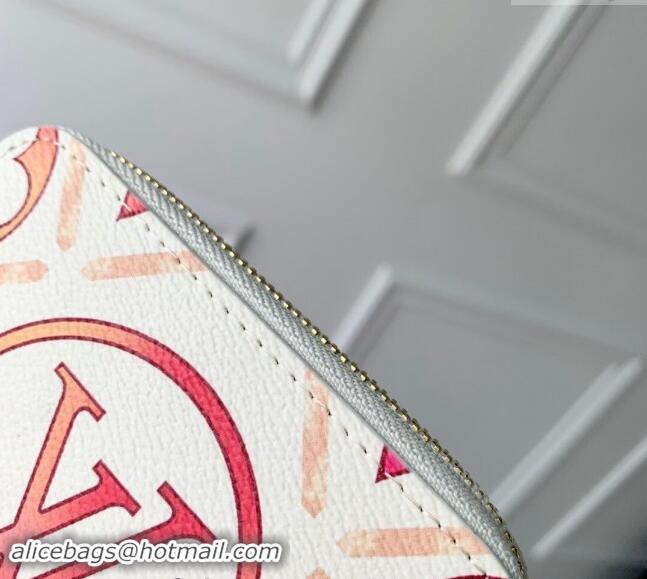 Buy Discount Louis Vuitton Zippy Coin Purse Wallet in Monogram Tiles Canvas M83658 Coral Pink 2024