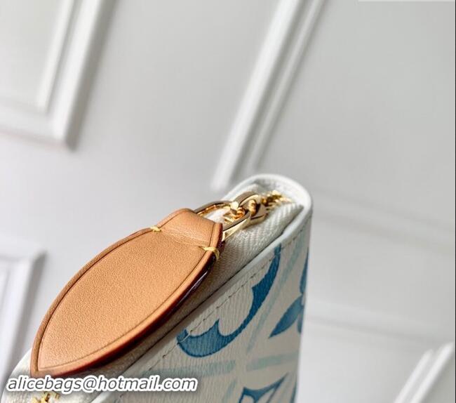 Promotional Louis Vuitton Zippy Coin Purse Wallet in Monogram Tiles Canvas M83658 Lagoon Blue 2024