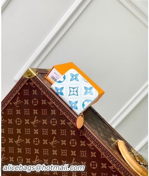 Promotional Louis Vuitton Zippy Coin Purse Wallet in Monogram Tiles Canvas M83658 Lagoon Blue 2024