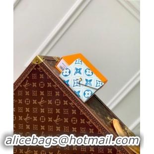 Top Grade Louis Vuitton Victorine Wallet in Monogram Tiles Canvas M83623 Lagoon Blue 2024