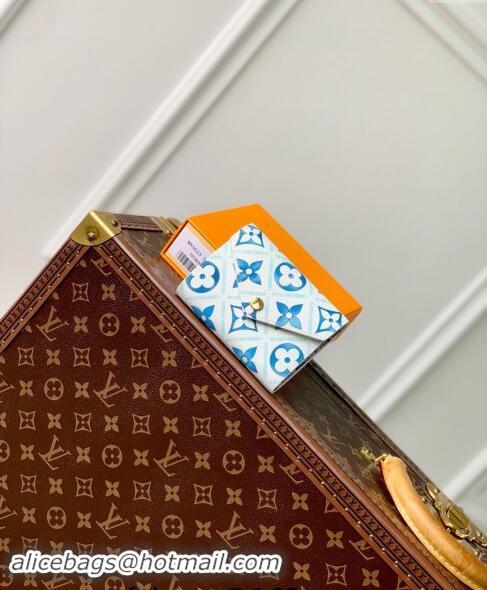 Top Grade Louis Vuitton Victorine Wallet in Monogram Tiles Canvas M83623 Lagoon Blue 2024