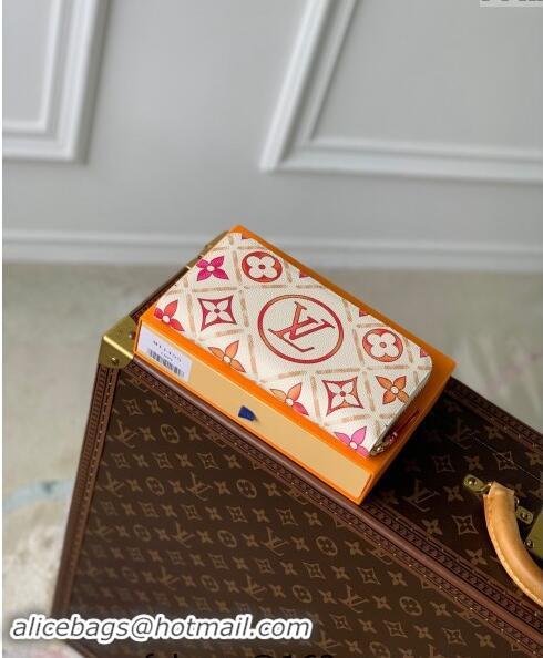 Top Grade Louis Vuitton Zippy Wallet in Monogram Tiles Canvas M11455 Coral Pink 2024