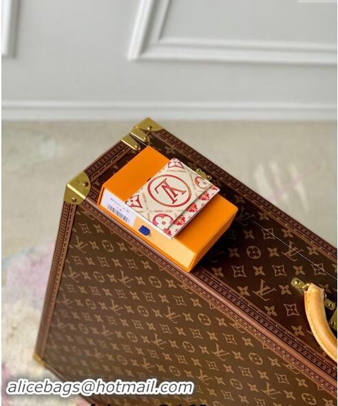 Best Price Louis Vuitton Card Holder Wallet in Monogram Tiles Canvas M83625 Coral Pink 2024