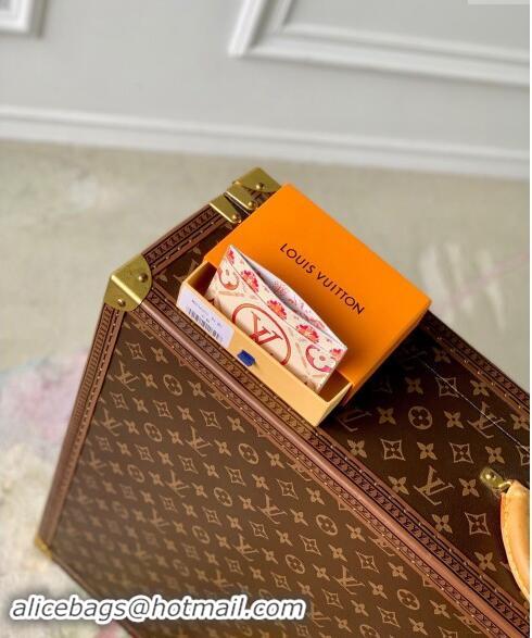 Best Price Louis Vuitton Card Holder Wallet in Monogram Tiles Canvas M83625 Coral Pink 2024