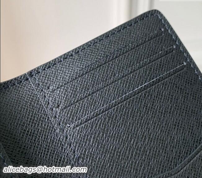 Famous Brand Louis Vuitton Pocket Organizer Wallet in Monogram Surfin' Canvas M83498 Navy Blue 2024