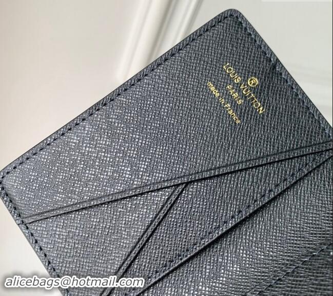 Famous Brand Louis Vuitton Pocket Organizer Wallet in Monogram Surfin' Canvas M83498 Navy Blue 2024