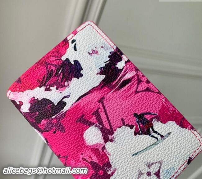 Top Quality Louis Vuitton Pocket Organizer Wallet in Monogram Surfin' Canvas M83498 Pink 2024