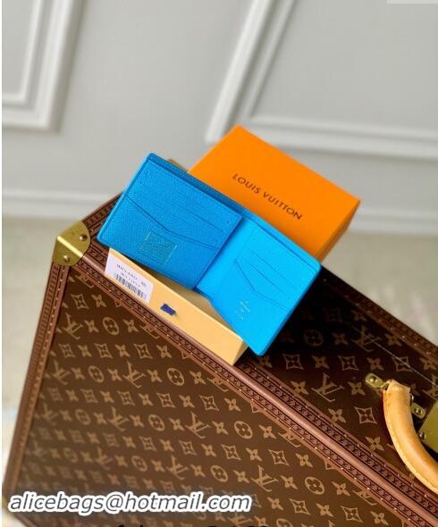 Luxury Cheap Louis Vuitton Slender Wallet in Monogram Surfin' Canvas M83468 Sky Blue 2024