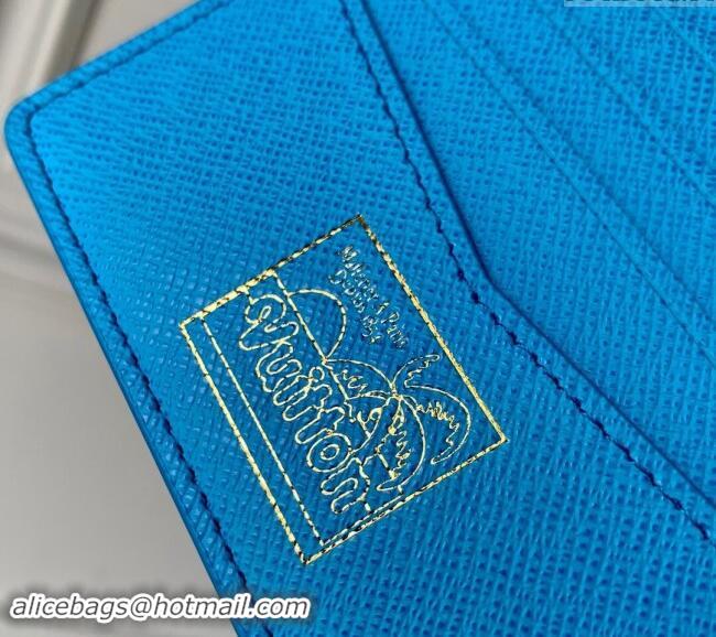 Luxury Cheap Louis Vuitton Slender Wallet in Monogram Surfin' Canvas M83468 Sky Blue 2024