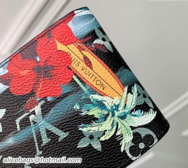 Low Price Louis Vuitton Slender Wallet in Monogram Surfin' Canvas M83468 Navy Blue 2024