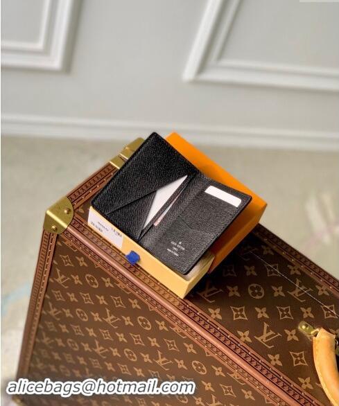 Famous Brand Louis Vuitton Pocket Organizer Wallet in Black Epi Leather M60642 2024