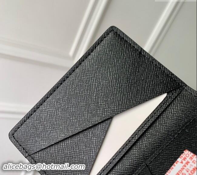 Famous Brand Louis Vuitton Pocket Organizer Wallet in Black Epi Leather M60642 2024